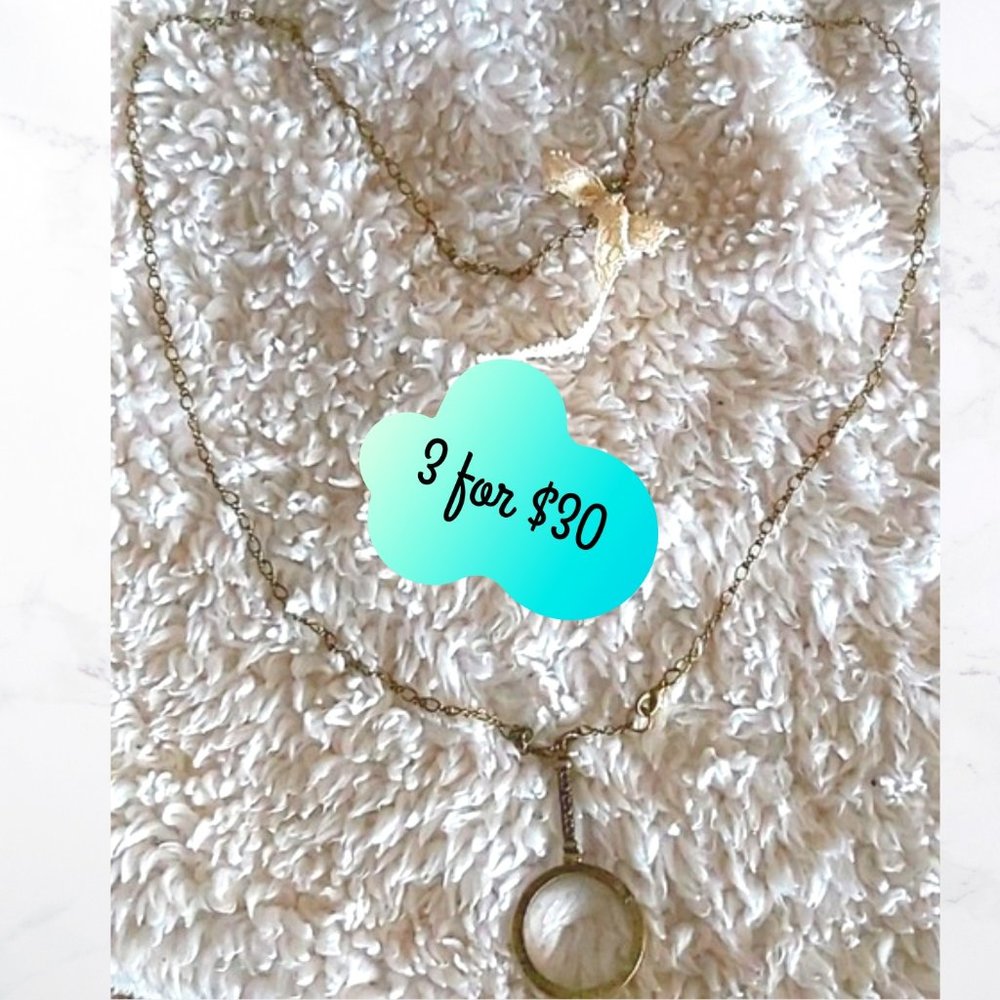 3/$30 Functional Magnifying Glass Necklace
